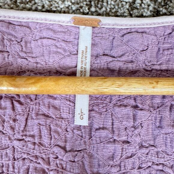 Free People NWT Women's Size Large Krystal Tee Top Lavender Fairy Whimsy Y2K - Picture 4 of 9